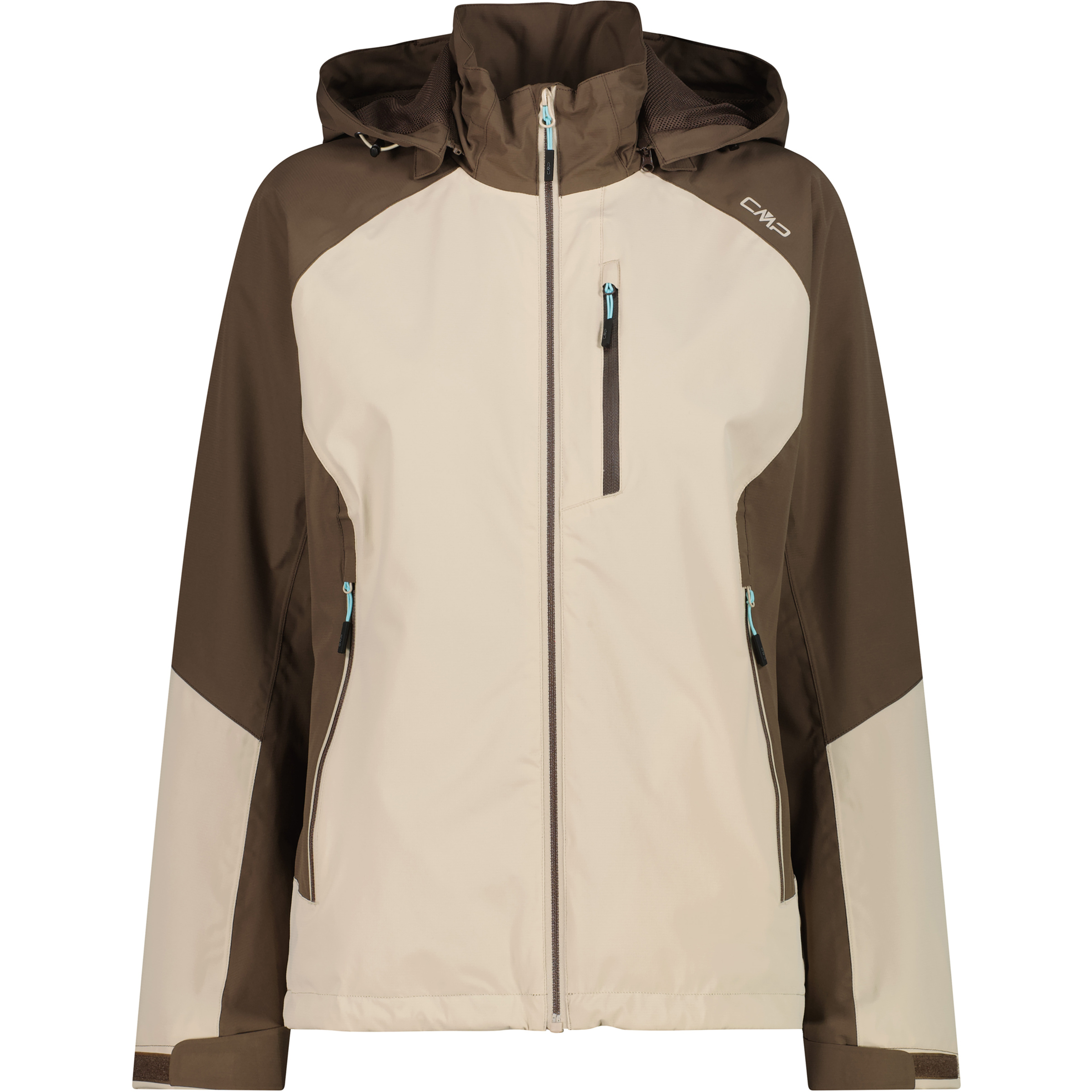 CMP Damen Regenjacke beige Größe S Camping Winddicht Wasserabweisend