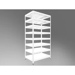 Schwerlastregal Biedrax 35 x 90 x 240 cm, Weiß, 8 Fachböden weiß laminiert 12 mm, Fachlast 300 kg pro Fachboden