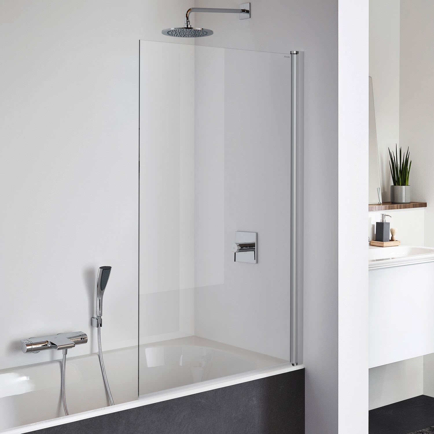 Koralle TwiggyPlus swing door wall stop on bath 80 x 140 cm VZ16708014AA1