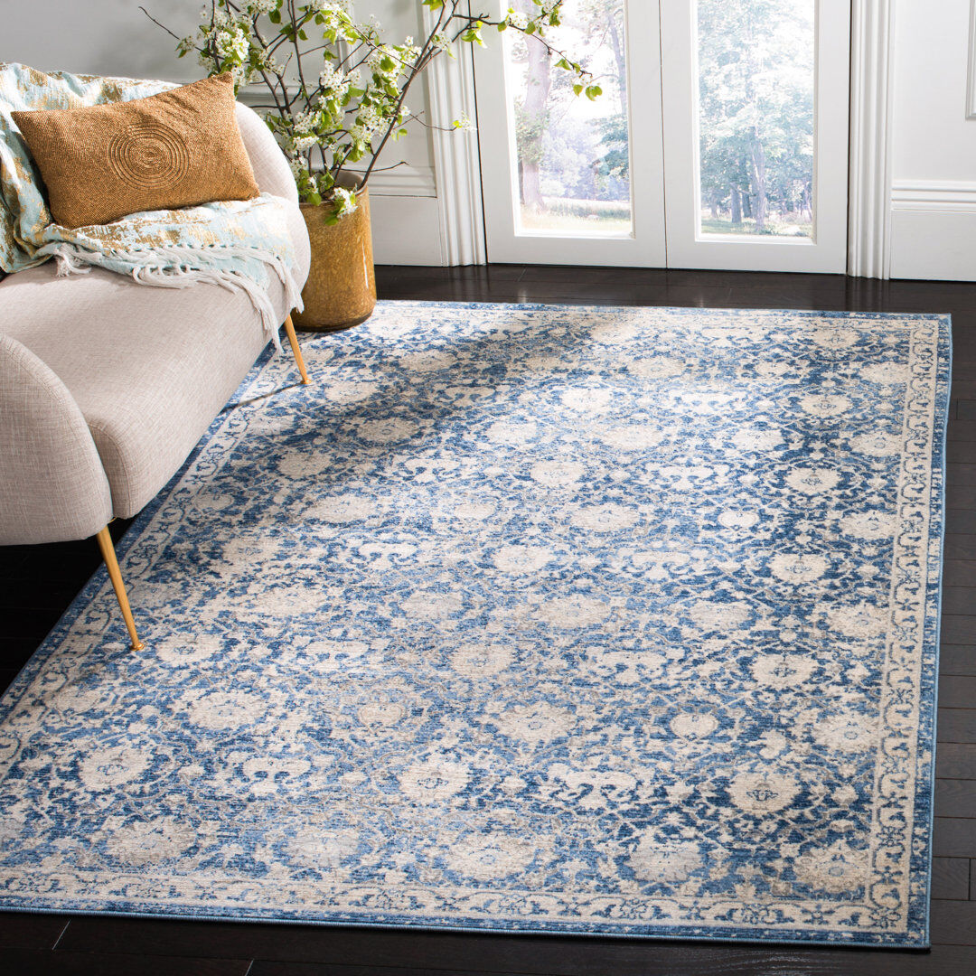 Latitude Vive Anniston Oriental Area Rug Navy Rectangle 122 x 183 cm