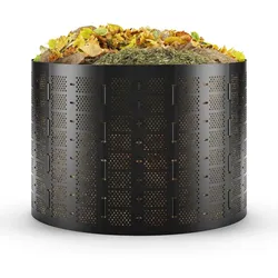 Bradas Gartenkomposter 1100l Schwarz für Gartenabfälle mit Belüftungssystem
