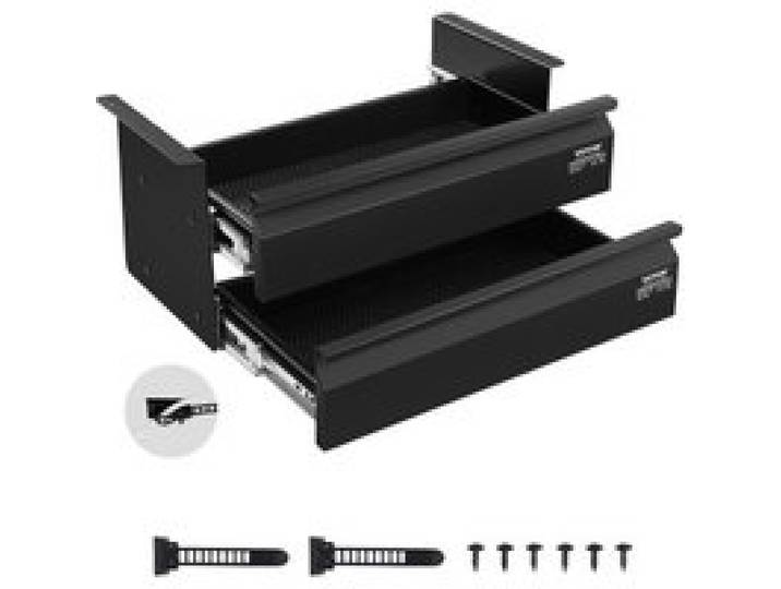 VEVOR Untertisch Schublade 457x227x200mm, Unterbau Schreibtisch, versteckter 2-lagiger Aufbewahrungs-Organizer, Bleistiftschublade unter dem Tisch für Sitz-Steh-Arbeitsplätze zu Hause
