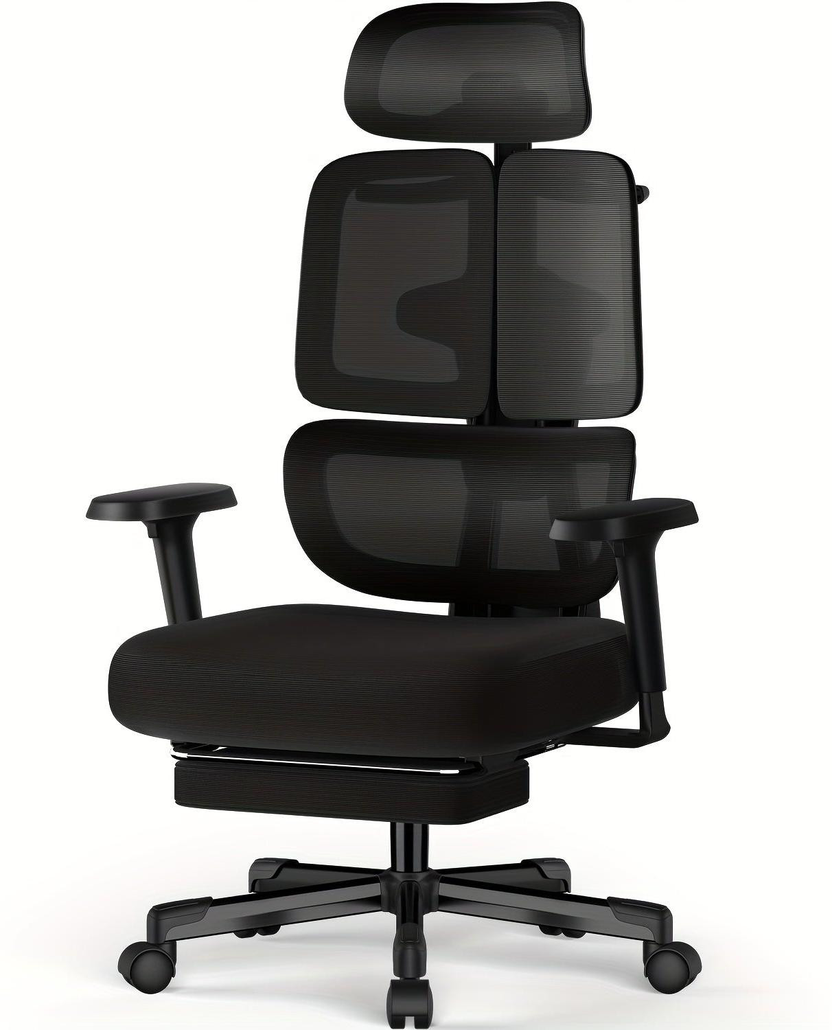 Selius Ergonomische bureaustoel met armleuningen, zwart