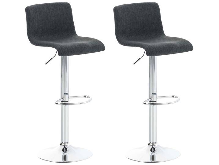 TPFLiving 1er Set Barhocker Hope Gestell Metall in Chromoptik Stoff - Dunkelgrau