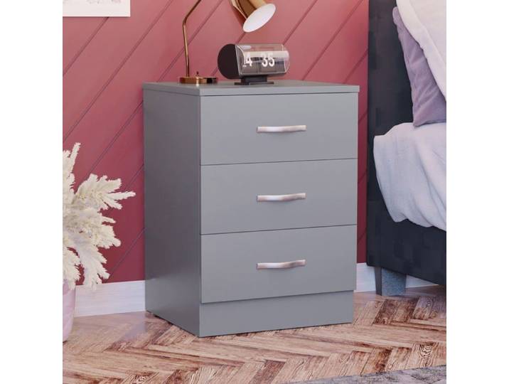 Vida Designs - Commode Riano 3 tiroirs gris 40 x 36 x 56 cm