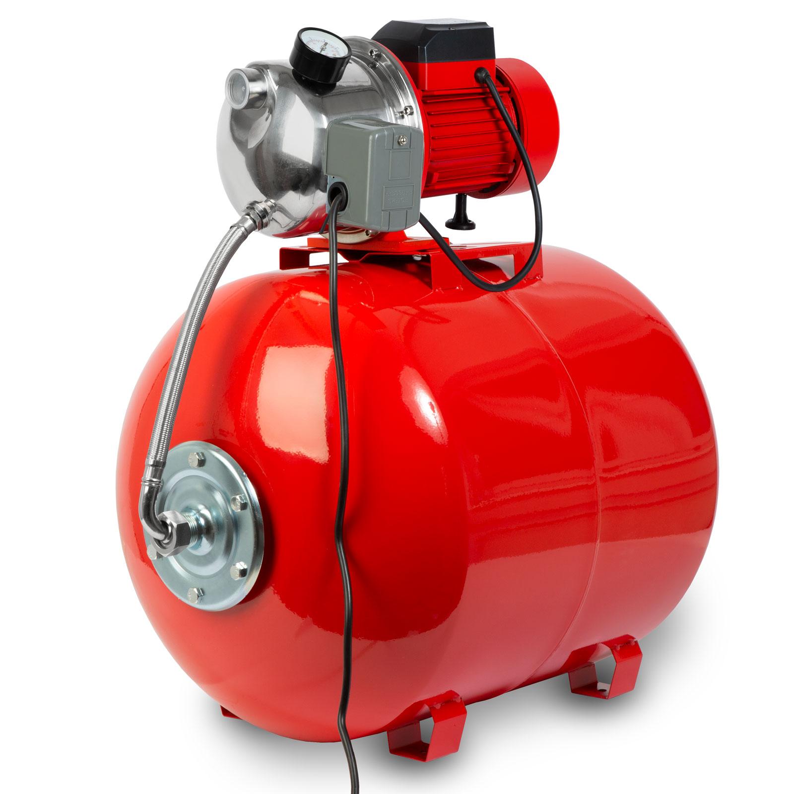 EBERTH Hauswasserwerk 3600 L/h Förderleistung, 5 bar Förderdruck, 750W, Pumpe mit Druckschalter für Automatikbetrieb, selbstansaugend, 9 m Ansaughöhe