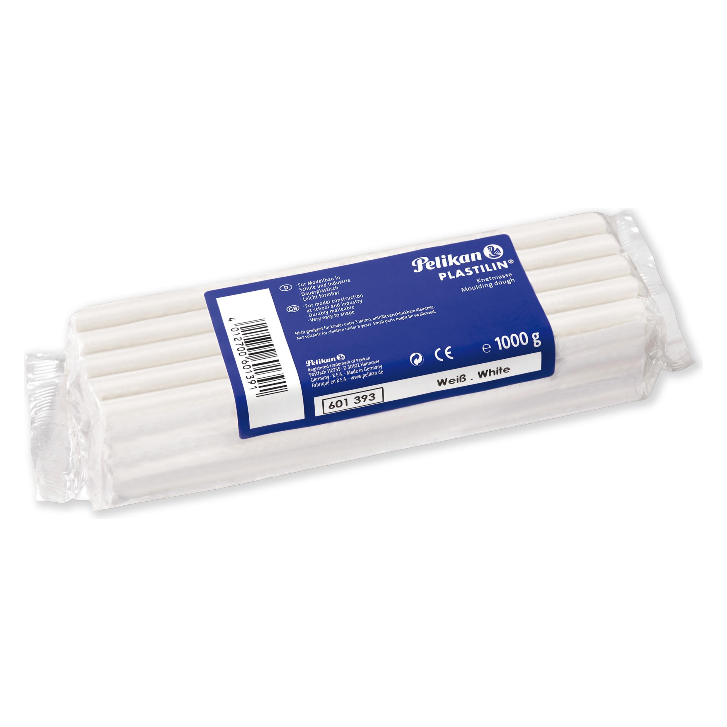 Pelikan Plastilin Qualitäts-Knetmasse, 1 kg, weiss speziell für Modellbau (Schule und Industrie) (601393)