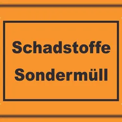 HB-Druck Schadstoffe Sondermüll Mülltrennung Aufkleber mit Text A4 (210x297mm)