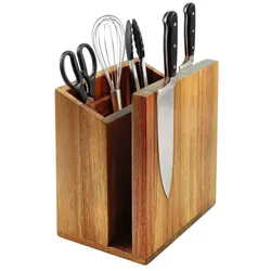 Relaxdays Messerblock magnetisch Utensilienhalter Braun