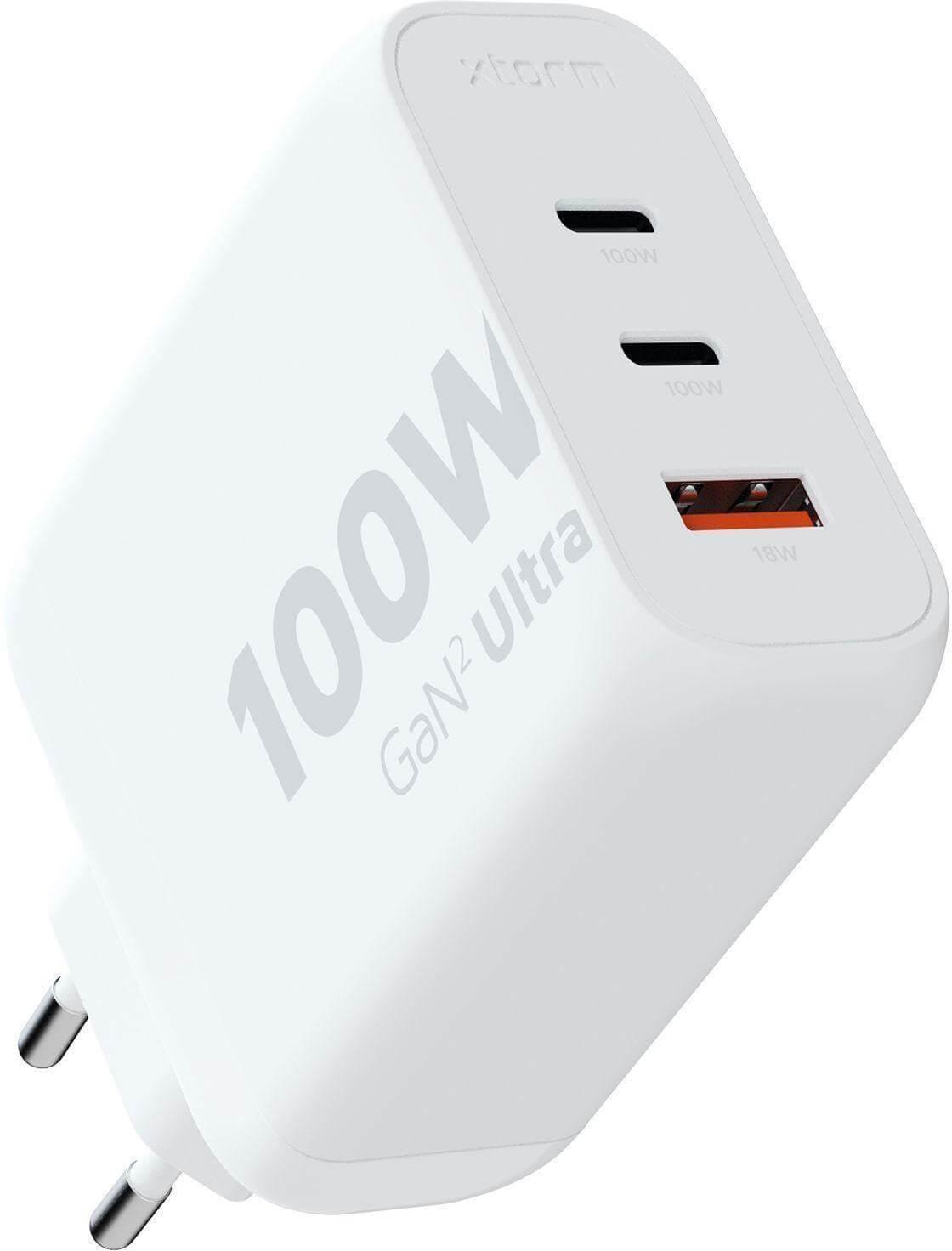 Xtorm GaN2 Ultra Wand-Ladegerät 100W / PD / 2x USB-C / 1x USB-A weiß XEC100