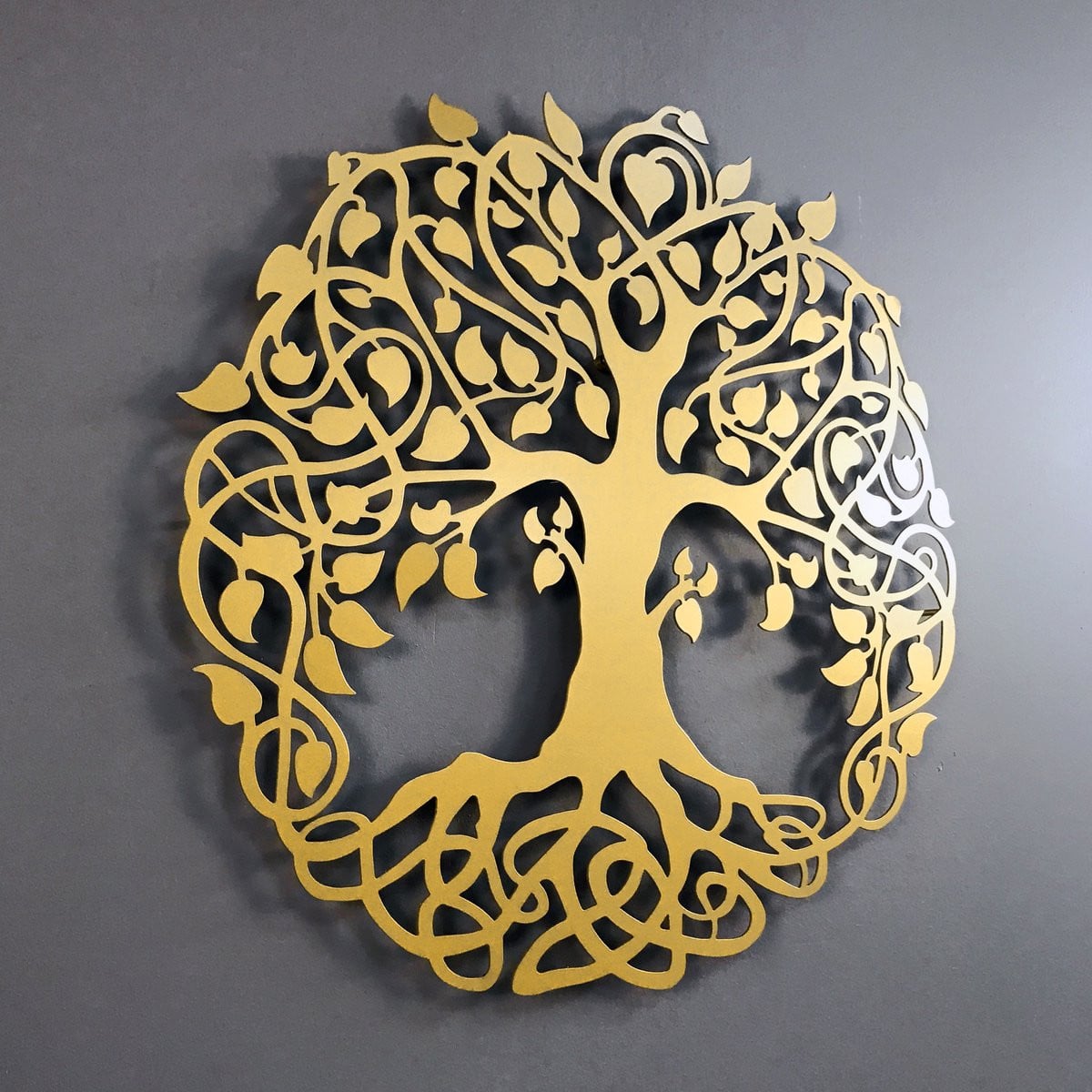 Levensboom Metalen Wanddecoratie Goud 47 x 47 cm