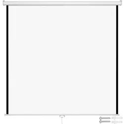 tectake Beamer Leinwand Rollo - 178 x 178 cm weiß