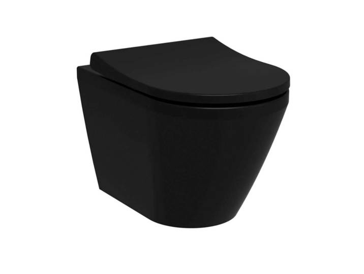 Integra WC sans bride + Abattant avec frein de chute en Duroplast, Noir mat (7041-083-6285)