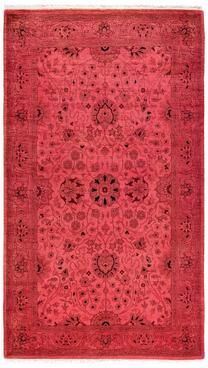 Overton "Fine Vibrance, One-of-a-Kind Hand-Knotted Area Rug - Pink, 3' 2"" x 5' 5"" - 3' 2"" x 5' 5"""