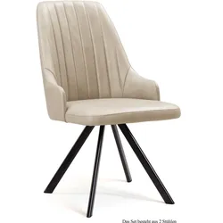 ESSZIMMERSTUHL drehbar (2er-Set) Devyn 52x91x60 Schwarz/Natur