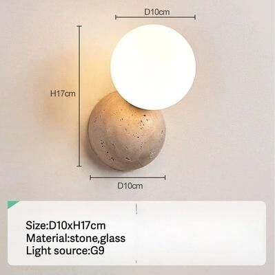 Uplift Picks Nordic Glow Travertine Stone LED Wall Sconce j cool White