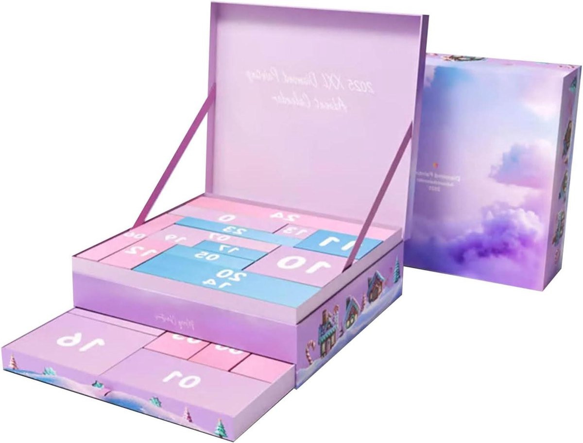 Diamond Painting Adventskalender Paars - Creatieve Kerstkalender met XXL Sets