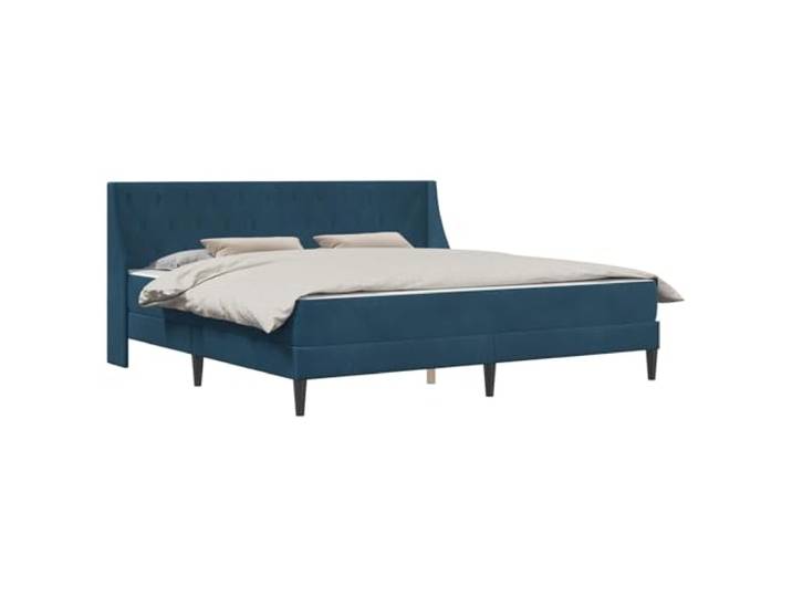 MNCVXAXG Bett aus blauem Samt 200 x 200 cm mit Matratze Fester Lattenrost, schmutzabweisende Beschichtung, Beine aus Kunststoff, leicht zu reinigen