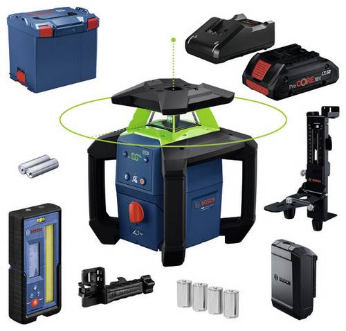 Bosch Professional Bosch Rotationslaser GRL18V-4-34CVG, incl. Wandhalterung, 1 x Akku ProCORE18V 4 Ah in L-BOXX