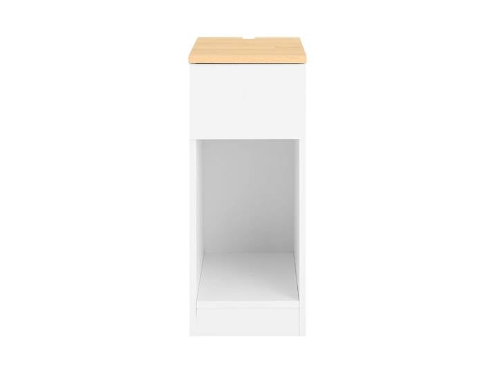 Table de chevet effet bois blanc