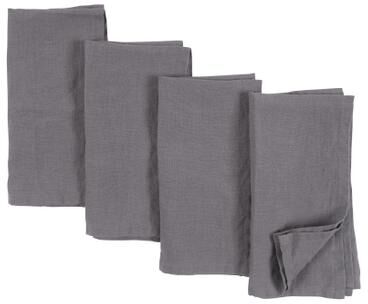 "KAF Home 100% Stone Washed Linen Napkins, 20"" x 20"" - Set Of 4 - 20"" x 20"""