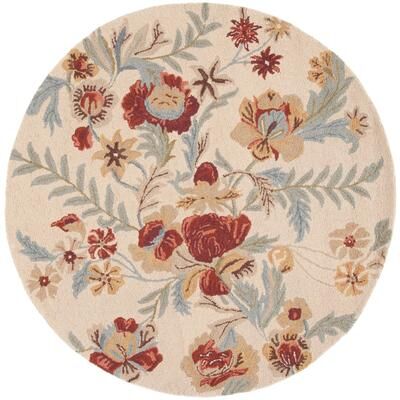 SAFAVIEH Handmade Blossom Delle Modern Floral Wool Rug