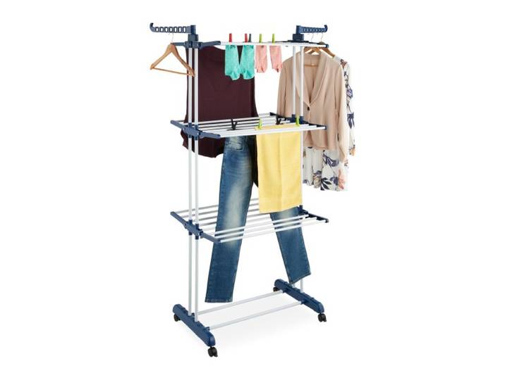 Relaxdays Turm-Wäscheständer rollbar