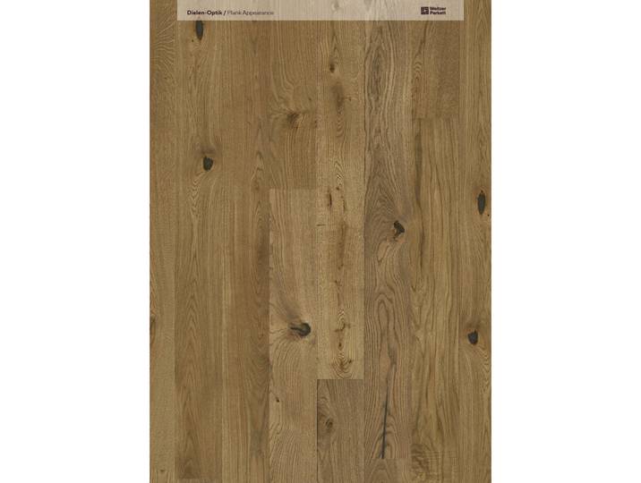Weitzer Parkett Landhausdiele, Eiche Mandel Gesund-Diele, Eichefarben, Holz, 3-Schicht, 19.3x1.3x224.5 cm, Teppiche und Böden, Bodenbeläge, Parkettböden, Landhausdiele