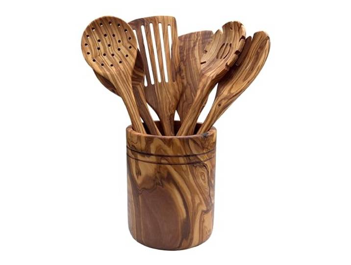 Kochbesteck-Set „Plaisir – Le Grand“ aus Olivenholz – 7-teilig, 30 cm, handgefertigte Küchenhelfer & Küchenaccessoire.