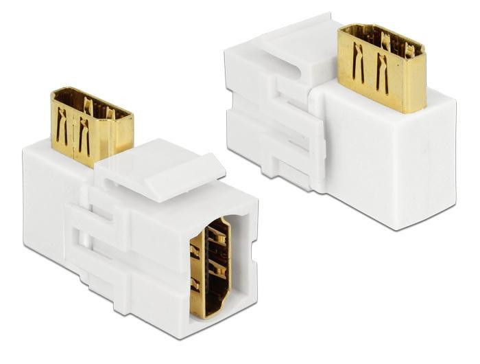Delock HDMI adapter 90 graden wit met vergulde connectoren