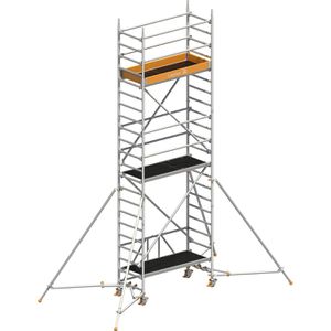 Layher Gerüst Zifa P2, Arbeitshöhe 6,61m, mit Ø 150mm Rollen & 4 Gerüststützen