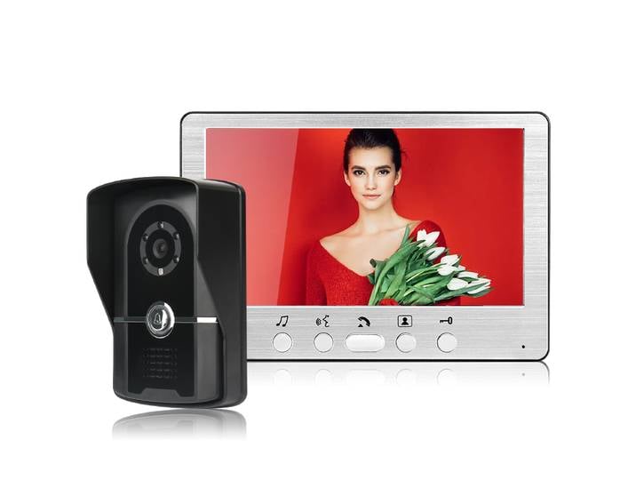 SYSD visiophone 7 pouces sonnette caméra filaire interphone vidéo sonnette système de sécurité à domicile