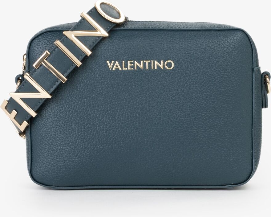 Mini Bag VALENTINO BAGS "ALEXIA", Damen, Gr. B/H/T: 23cm x 16cm x 6cm, blau (petrol), Lederimitat, Taschen Mini Bag, Damen Handtasche, Schultertasche, Umhängetasche mit Logo-Emblem petrol B/H/T: 23cm x 16cm x 6cm