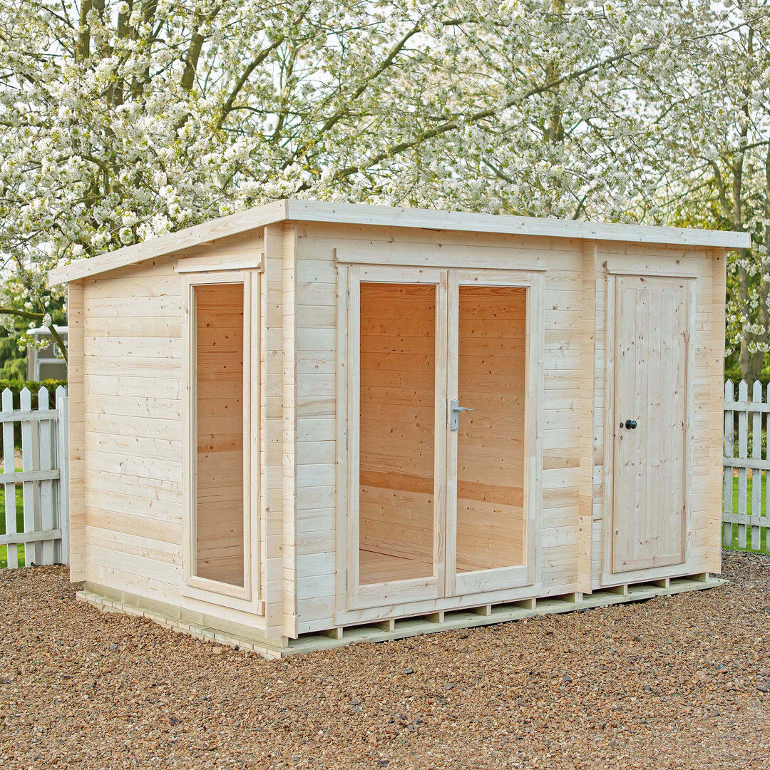 Shire GB 12 x 8 Ft. 19 mm Log Cabin with Storage Shed