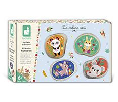 Janod Kiezelstenen om te versieren met stickers - Creatieve knutselset voor kinderen vanaf 6 jaar