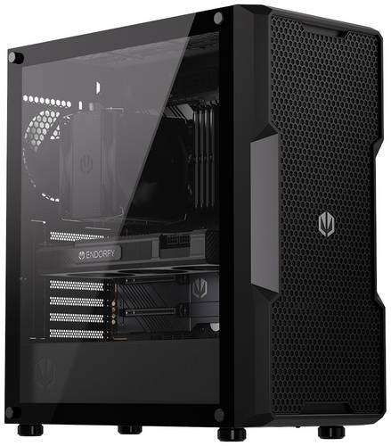 Endorfy Regnum 400 Air Midi-Tower PC-Gehäuse Schwarz 4 vorinstallierte Lüfter, Seitenfenster, Staubfilter
