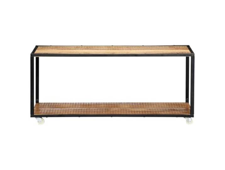 HKLGBVCR Couchtisch aus recyceltem Massivholz, 90 x 50 x 40 cm, mit Ablage