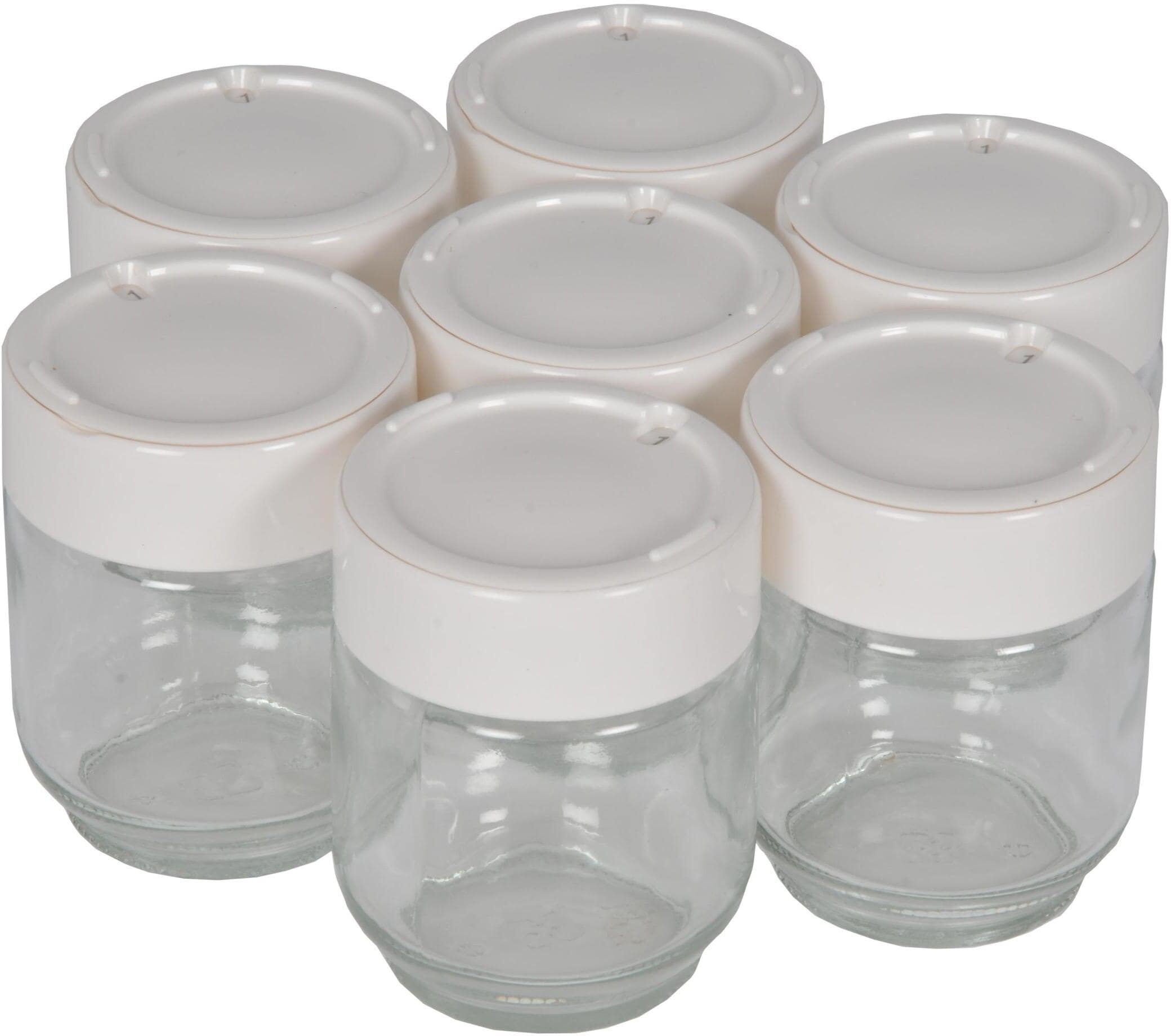 Joghurtgläser MOULINEX "7 Stück, 0.15 l, Transparent", transparent, Lebensmittelaufbewahrungsbehälter, Joghurtgläser transparent Einheitsgröße