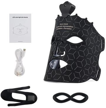 Uplift Treasures 7 Color Silicone LED Photon Facial Beauty Mask no Box Black