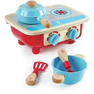 Hape Kinderküche E3170 Küchenset Herd, aus Holz, 31 x 12 x 24 cm, mit 5-teiligem Zubehör