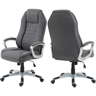 Chefsessel DUO COLLECTION "Dirk", grau (dunkelgrau), B:66cm T:66cm, Stoff, Stühle, ergonomischer Bürostuhl mit Federkern