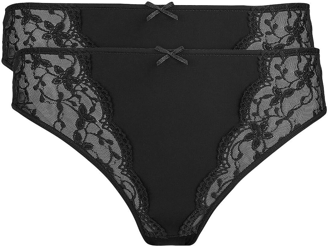 Jazz-Pants Slips NINA VON C. "Silver Edition", Damen, Gr. 42, schwarz, Obermaterial: 86% Polyamid, 14% Elasthan. Spitze: 86% Polyamid, 14% Elasthan, körpernah, Unterhosen Jazz-Pants Slips, eng, elastisch, bequem, feminin, mit Spitze, mit Schleife schwarz 