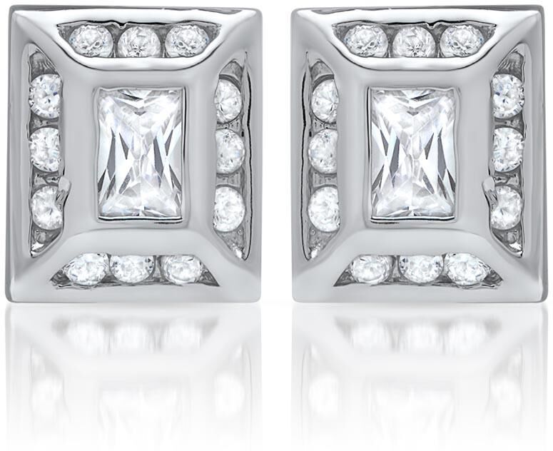 Unique Exklusive Ohrstecker 925 Silber Zirkonia silber