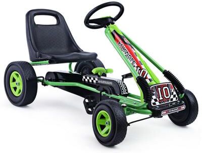 Costway 4 Wheels Kids Ride On Pedal Powered Bike Go Kart Racer Car Outdoor Play Toy-Green