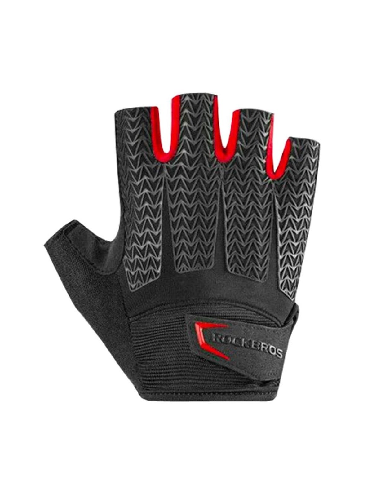 Rockbros S169BR L cycling gloves with gel inserts - black and red