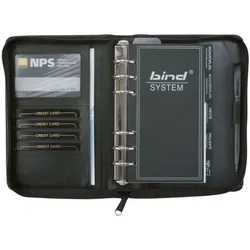 Bind Systemplaner »10100« A6 Leder mit Reißverschluss schwarz und Einlage »Manager« schwarz, 15x20 cm