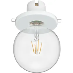 ledscom.de E27 Porzellan Decken-Einbauleuchte TELA, weiß, inkl. LED Lampe, 838lm warmweiß