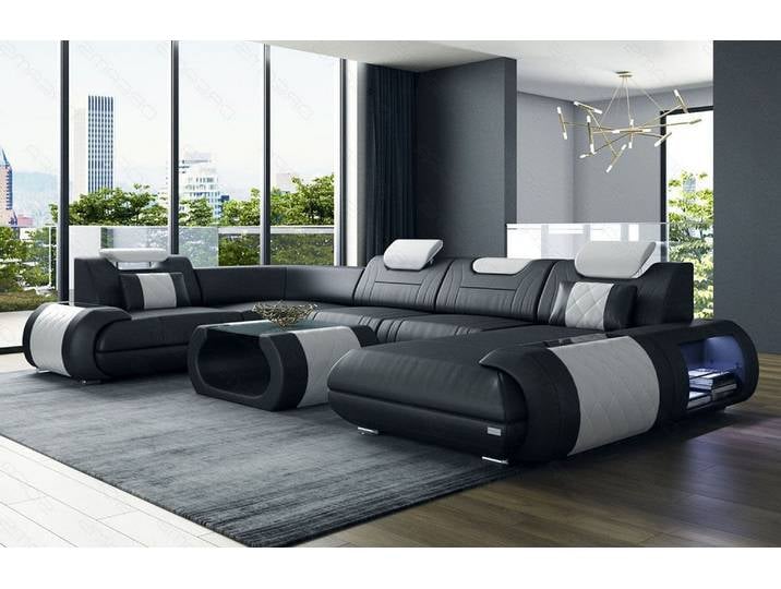 Leder Couch Rimini U-Form