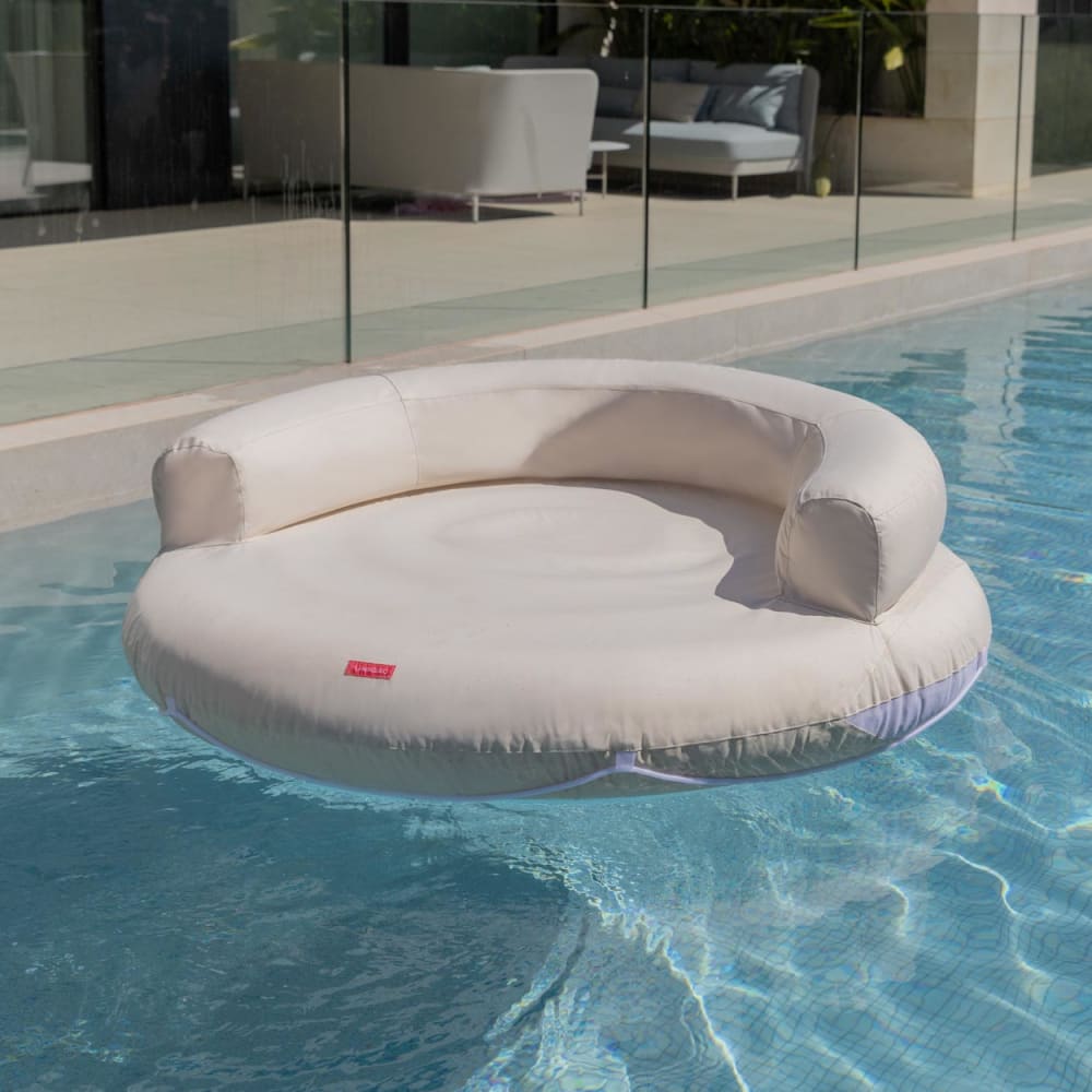 Flamingueo Matelas Gonflable Piscine PVC Blanche Blanc 152x49x152cm