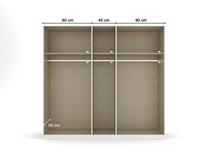 Kleiderschrank Drehtürenschrank Quadra-Spin , 5-türig , alpinweiß , 226x210 , Griff Homey